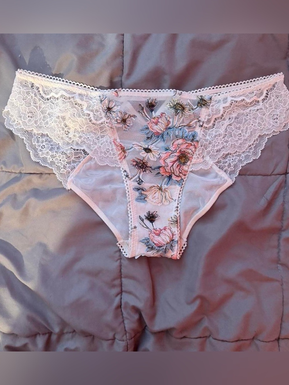 White Floral Lace Bikini Panty
